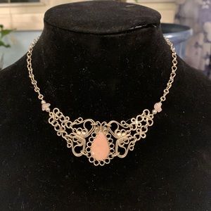 Silver and mauve necklace